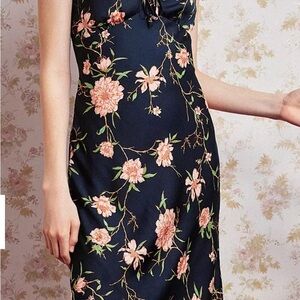 Urban Outfitters Betsy Satin Tie front Midi dress